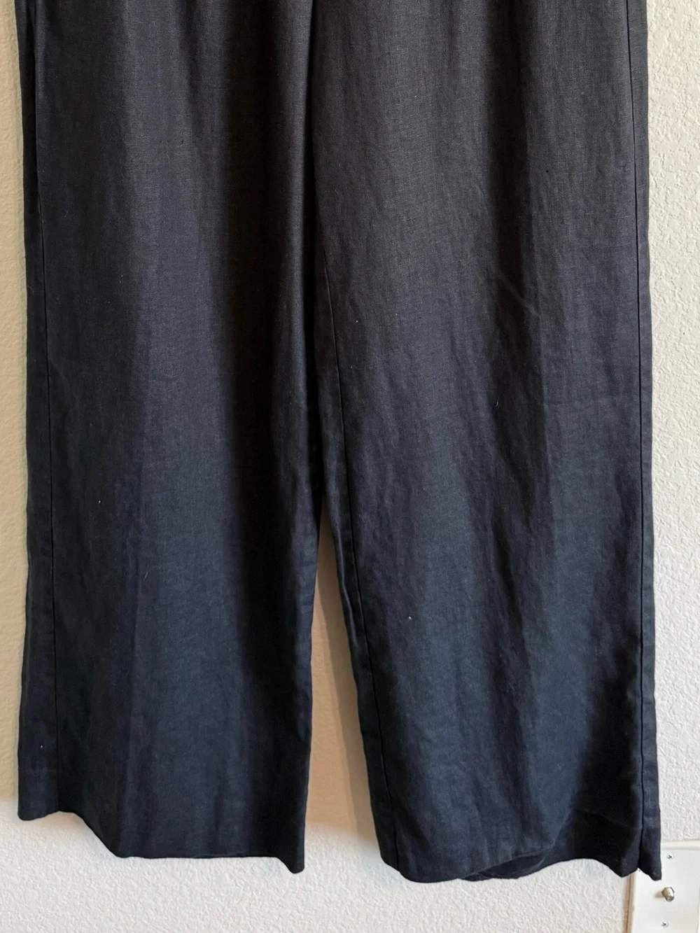 J Crew Black Essential Wide Leg Linen Pants BW528 Lightweight Classic Trousers 8